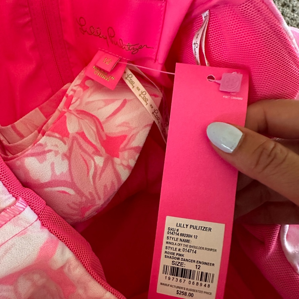 Lilly Pulitzer Winola Off-The-Shoulder Romper size 12 BNWT - Picture 3 of 7